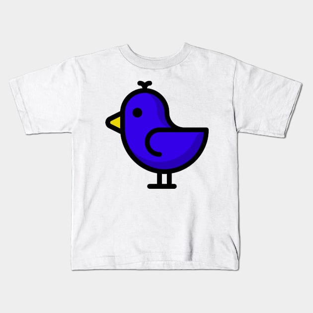 Little Big Bird Birdie Blue Kids T-Shirt by BradleyHeal